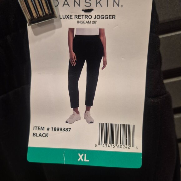 Danskin Women's Luxe Retro Jogger Sweatpant, Black Size XL - Picture 5 of 6